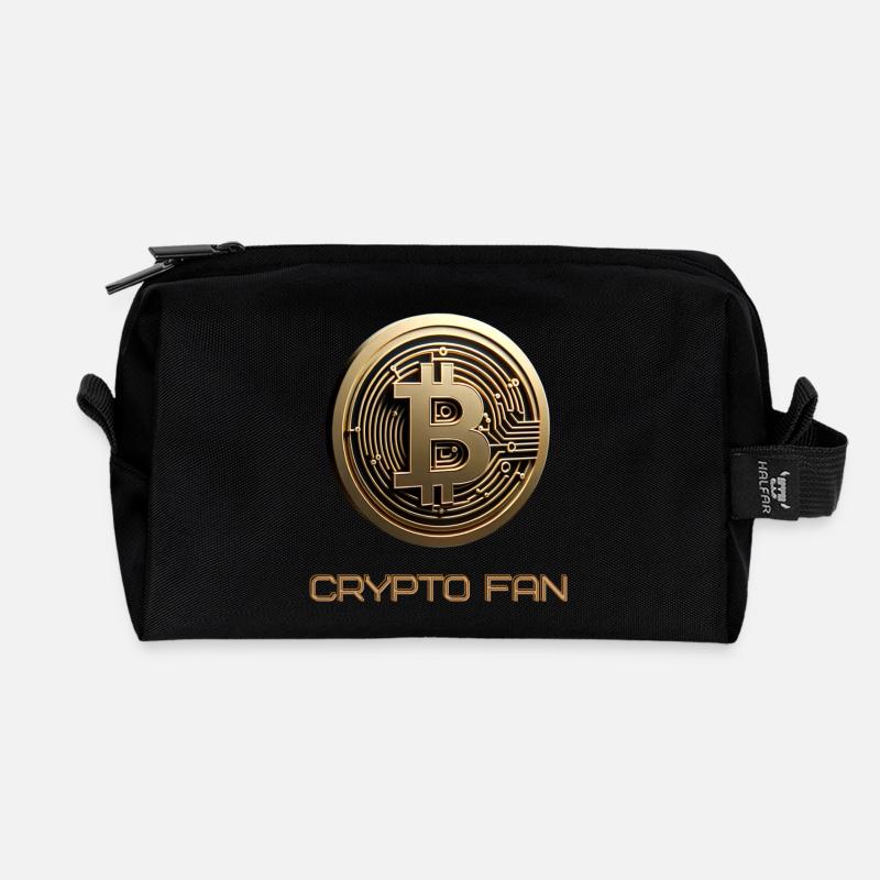 Bitcoin 3D Kryptowährung - Recycelte Kulturtasche - Schwarz