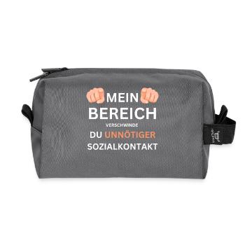 Mein Bereich hau ab du unnötiger Sozialkontakt - Recycelte Kulturtasche - Anthrazit - Vorne