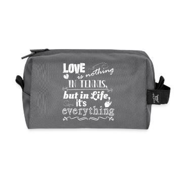 Love is nothing in Tennis, cute Design white color - Recycelte Kulturtasche - Anthrazit - Vorne