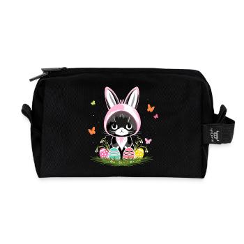 Ostern Katze Ostereier Hasenkostüm - Recycelte Kulturtasche - Schwarz - Vorne