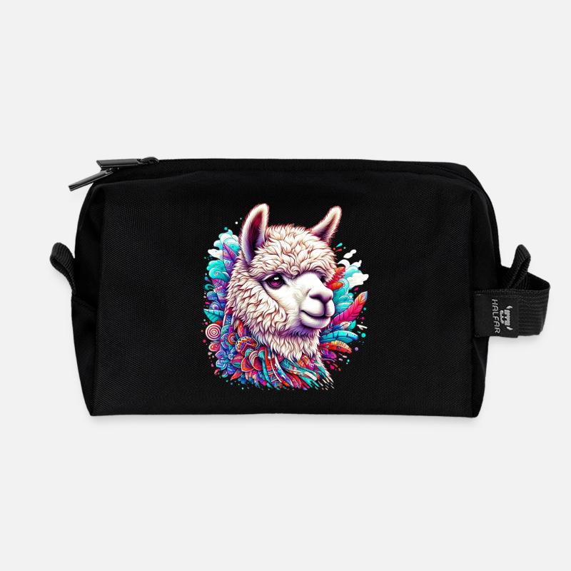Alpaka - Recycelte Kulturtasche - Schwarz
