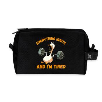Everything Hurts And I'm Tired Duck - Recycled Toiletry Zip Bag - black - Front