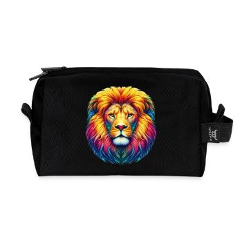 Lion - Recycled Toiletry Zip Bag - black - Front