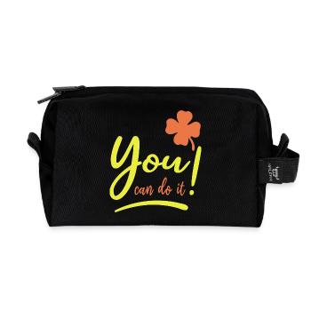 You can do it! - Lucky Charm - Encourage - Recycled Toiletry Zip Bag - black - Front
