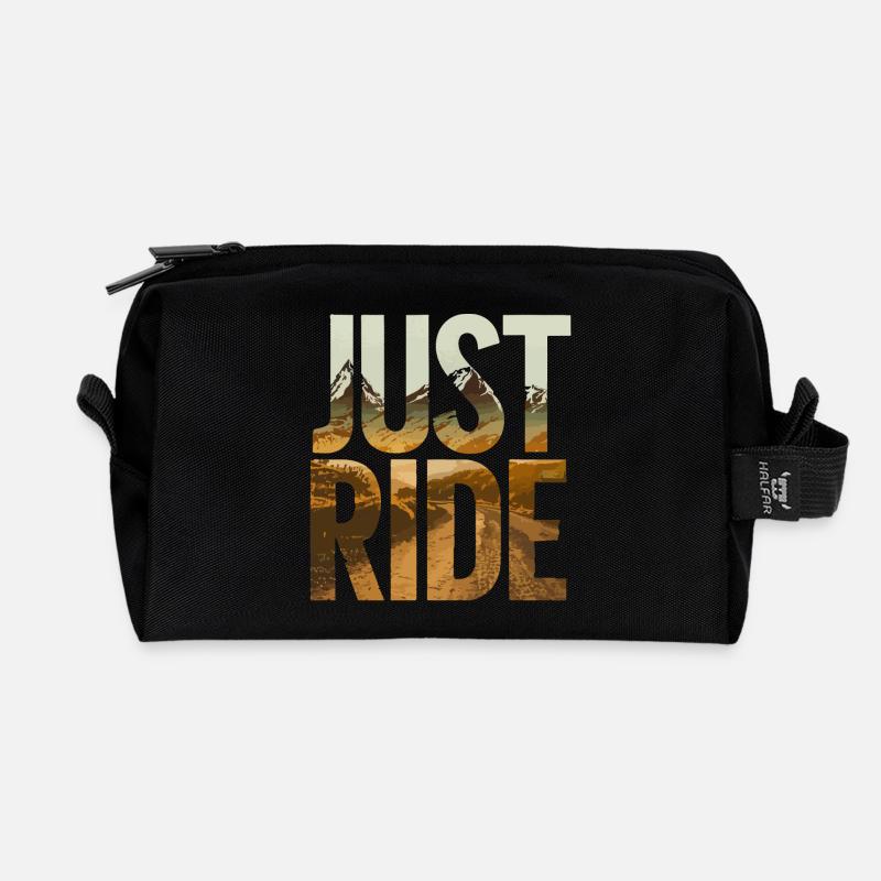 Just Ride - Sonnenuntergang Berge - Recycelte Kulturtasche - Schwarz