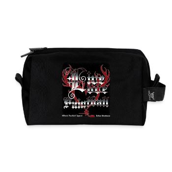 Live love paintball, halftone heavy metal - Recycled Toiletry Zip Bag - black - Front