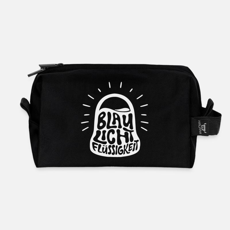 Blaulichtflüssigkeit - Blaulicht Symbol weiß - Recycelte Kulturtasche - Schwarz