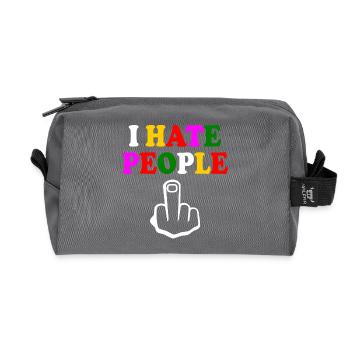 I hate people - Recycelte Kulturtasche - Anthrazit - Vorne