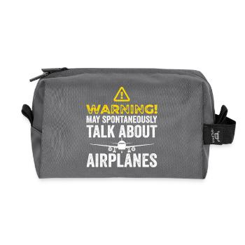 Lustige Flugzeug T-Shirts Männer Frauen Flugzeug Flieger Pilot - Recycelte Kulturtasche - Anthrazit - Vorne