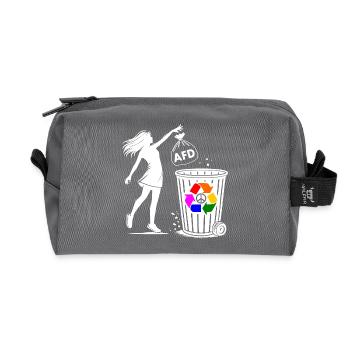FCK AFD - Against the Right - keep your environment clean - Recycled Toiletry Zip Bag - anthracite - Front