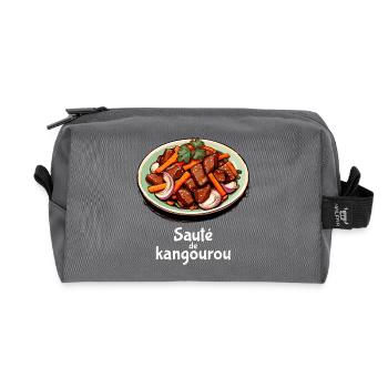 Kangaroo Stir-Fry - Plain Text - Recycled Toiletry Zip Bag - anthracite - Front