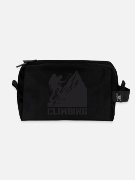 bergsteiger climbing - Recycelte Kulturtasche - Schwarz