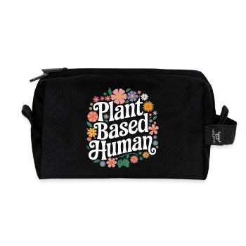 Vegetarian Vegan Veggie Vegetarian - Recycled Toiletry Zip Bag - black - Front