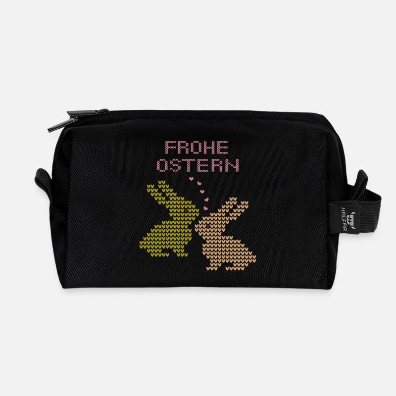 Frohe Ostern - Recycelte Kulturtasche - Schwarz