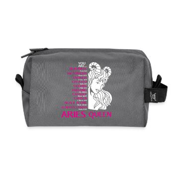 Zodiac sign Aries - Recycled Toiletry Zip Bag - anthracite - Front