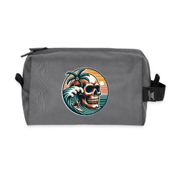 Surfen Surfer skull - Recycelte Kulturtasche - Anthrazit - Vorne
