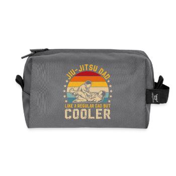jiu jitsu dad like a regular dad but cooler - Recycled Toiletry Zip Bag - anthracite - Front