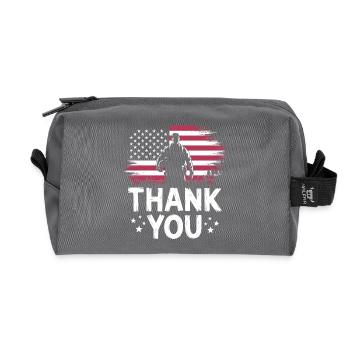 Veteran Military Soldier - Recycled Toiletry Zip Bag - anthracite - Front