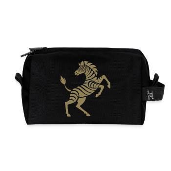 Zebra hooves high art piece silhouette - Recycled Toiletry Zip Bag - black - Front