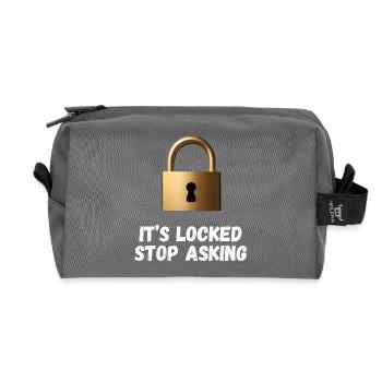 It’s Locked, Stop Asking - Recycled Toiletry Zip Bag - anthracite - Front
