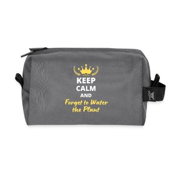 Keep Calm and Forget to Water the Plant - Recycled Toiletry Zip Bag - anthracite - Front