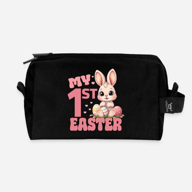 Ostern Osterhase Ostereier - My First Easter - Recycelte Kulturtasche - Schwarz