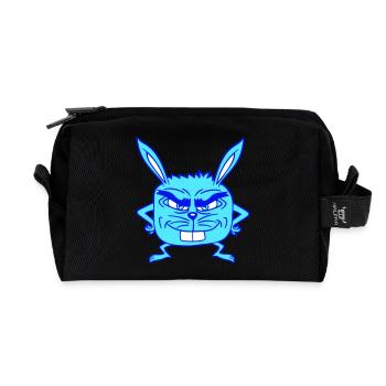 Hase Monster böser Blick Gefährlich Cool lächeln - Recycelte Kulturtasche - Schwarz - Vorne