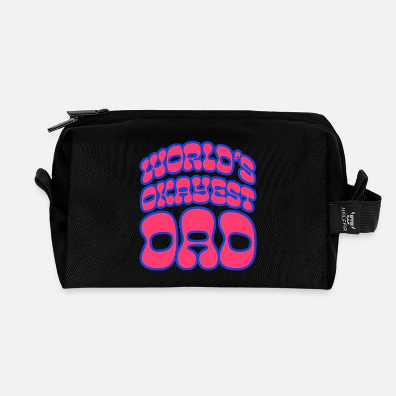 Okayest Dad Retro Bubble Shirt - Recycelte Kulturtasche - Schwarz