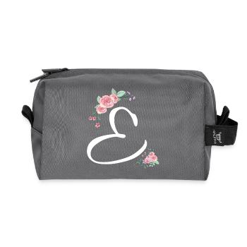 Brief und Blumen - Recycelte Kulturtasche - Anthrazit - Vorne