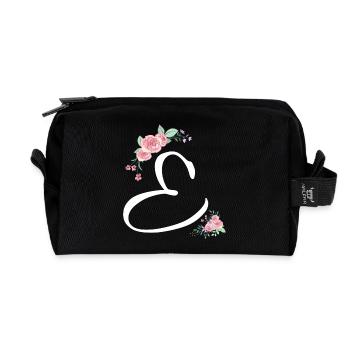 Brief und Blumen - Recycelte Kulturtasche - Schwarz - Vorne