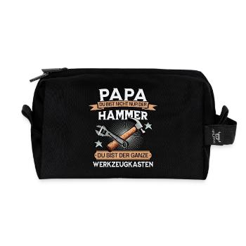 PAPA DU BIST NICHT NUR DER HAMMER WERKZEUGKASTEN - Recycelte Kulturtasche - Schwarz - Vorne