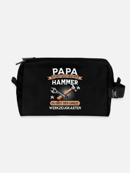 PAPA DU BIST NICHT NUR DER HAMMER WERKZEUGKASTEN - Recycelte Kulturtasche - Schwarz