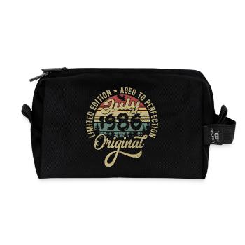 Birthday July 1986 July 1986 July 1986 - Recycled Toiletry Zip Bag - black - Front