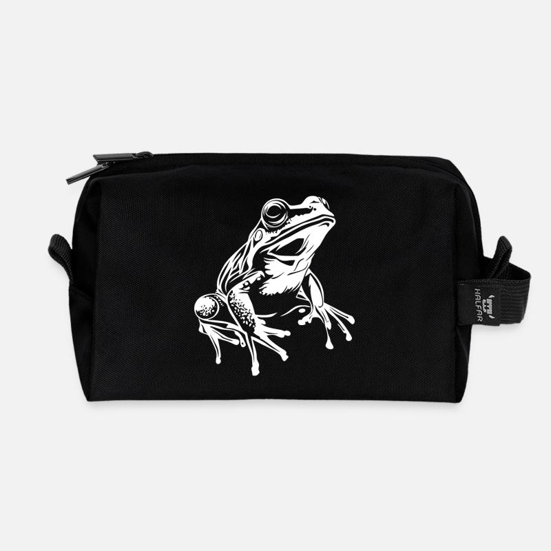Frosch Graphic - Recycelte Kulturtasche - Schwarz