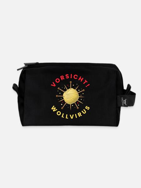 VORSICHT! Wollvirus - Recycelte Kulturtasche - Schwarz