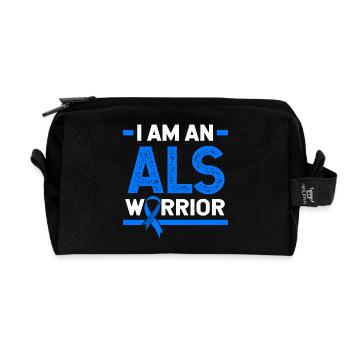 ALS nerve disease - Recycled Toiletry Zip Bag - black - Front