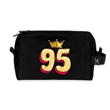 95 Zahl Krone - Recycelte Kulturtasche - Schwarz - Vorne