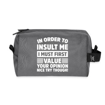 In order to insult me funny nice try though - Recycled Toiletry Zip Bag - anthracite - Front