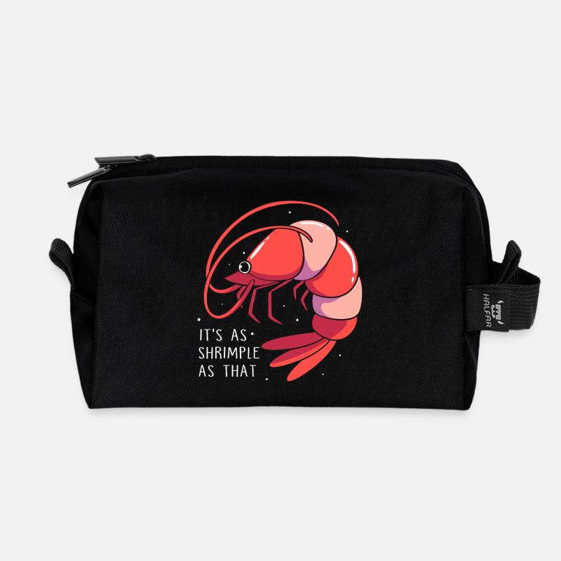 Shrimp Languste Meeresfrüchte Krabbe - Recycelte Kulturtasche - Schwarz