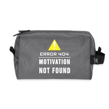 motivation not found - Recycled Toiletry Zip Bag - anthracite - Front