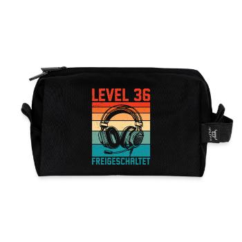 36e anniversaire Hommes Gamer Niveau 36 Débloqué - Trousse de toilette en tissu recyclé - noir - Devant