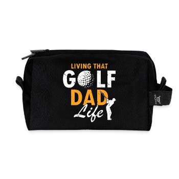 Living That Golf Dad Life Funny Sport Odds - Recycled Toiletry Zip Bag - black - Front