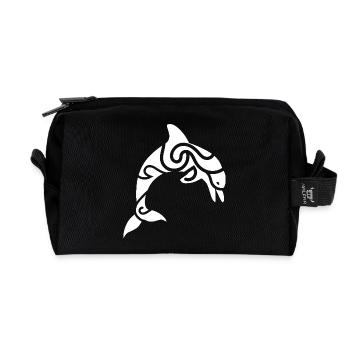 Tribal Delphin – Tattoo & Meer Freiheit - Recycelte Kulturtasche - Schwarz - Vorne