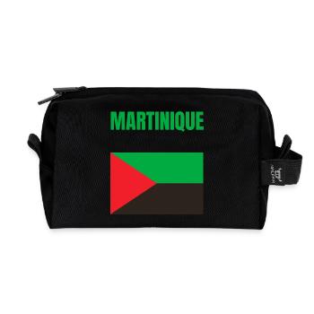 T-shirt drapeau Martinique Antilles - Trousse de toilette en tissu recyclé - noir - Devant