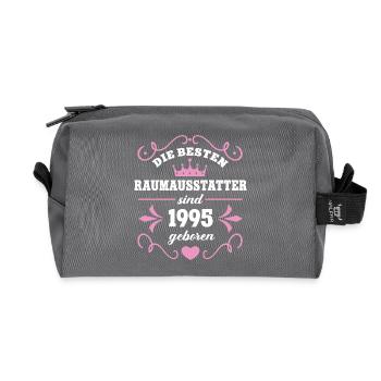 Interior decorator Birthday born in 1995 - Recycled Toiletry Zip Bag - anthracite - Front