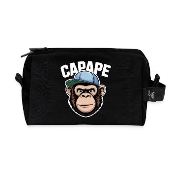 Capape Affenkopf Mit Cap Urban Style - Recycelte Kulturtasche - Schwarz - Vorne