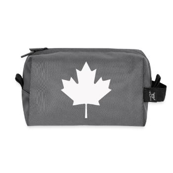 Silhouette de la feuille du Canada - Trousse de toilette en tissu recyclé - anthracite - Devant