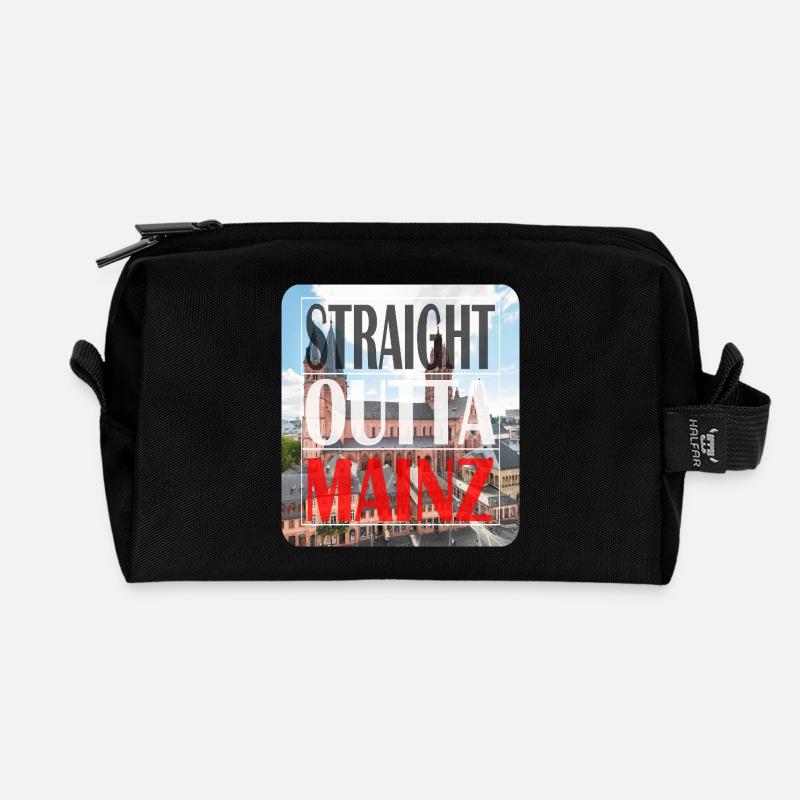 Straight Outta Mainz Cityscape - Recycelte Kulturtasche - Schwarz