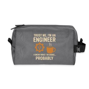 Vertrau mir, ich bin Ingenieur - Recycelte Kulturtasche - Anthrazit - Vorne