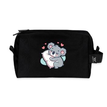 Koala Kuschel- und Herzkissen - Recycelte Kulturtasche - Schwarz - Vorne